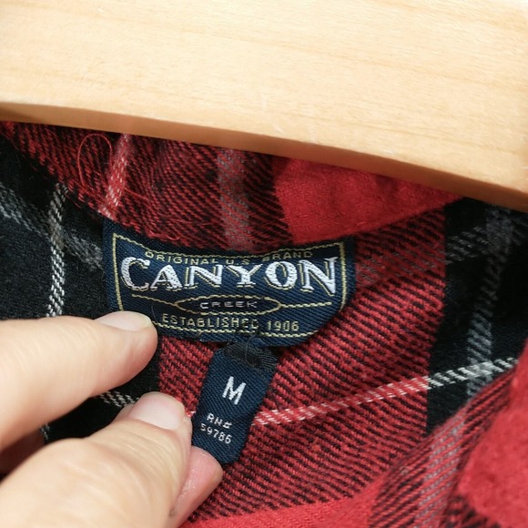 Canyon Creek Men's Flannel Button-Up Shirt Multi Plaid Medium Long Sleeve - Picture 8 of 11